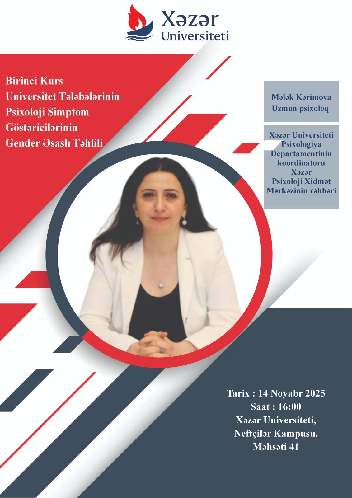 “Birinci kurs universitet tələbələrinin psixoloji simptom göstəricilərinin gender əsaslı təhlili” mövzusunda seminar   